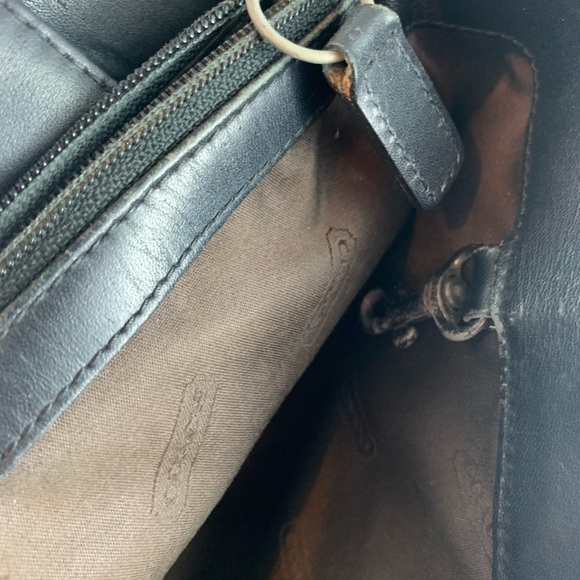 Authentic RARE Vintage COACH Nylon/Twill Black Handbag Satchel #7417 - Picture 5 of 9